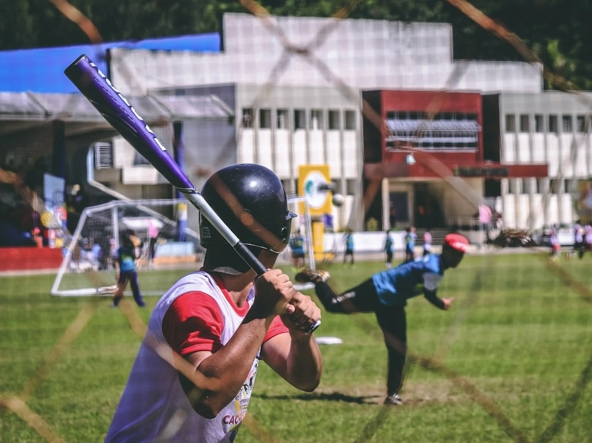 Some kids playing baseball.